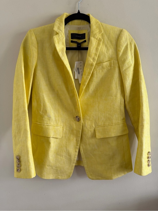 J. Crew Jackets & Blazers - New! J. Crew Bright Yellow Linen Blazer